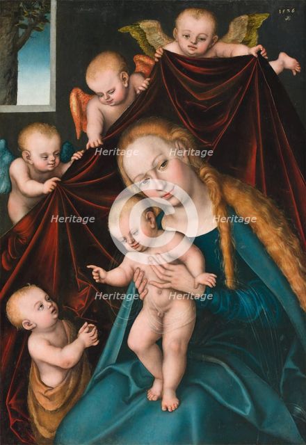 Madonna and Child with Infant Saint John the Baptist and Angels, 1536. Creator: Lucas Cranach the Elder.