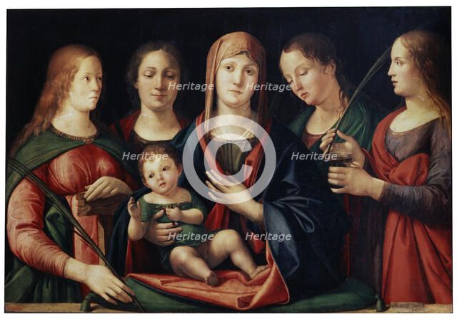 'Madonna and Child with Mary Magdalen, Saint Catherine and two Saints', 1504. Artist: Alvise Vivarini