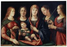 Madonna and Child with Mary Magdalen, Saint Catherine and two Saints 1504. Artist: Alvise Vivarini