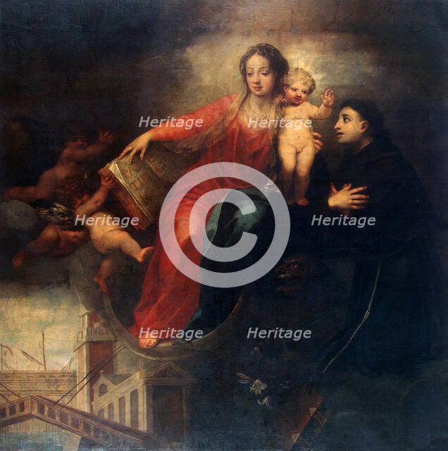 Madonna and Child with Saint Anthony of Padua', 1660s. Creator: Celesti, Andrea (1637-1712).