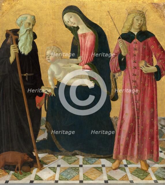 Madonna and Child with Saint Anthony Abbot and Saint Sigismund, c. 1490/1495. Creator: Neroccio de Landi.
