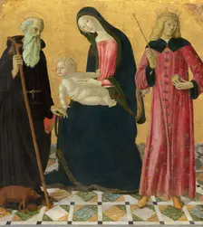 Madonna and Child with Saint Anthony Abbot and Saint Sigismund, c. 1490/1495. Creator: Neroccio de Landi