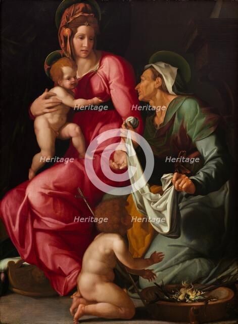 Madonna and Child with Saint Elizabeth and Saint John the Baptist, c. 1535. Creator: Jacopino del Conte.