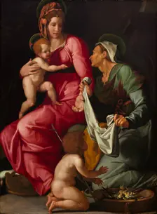 Madonna and Child with Saint Elizabeth and Saint John the Baptist, c. 1535. Creator: Jacopino del Conte