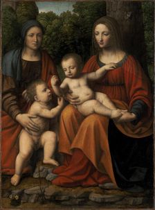 Madonna and Child with Saint Elisabeth and the Infant Saint John, 1515-1520. Creator: Luini, Bernardino (ca. 1480-1532)