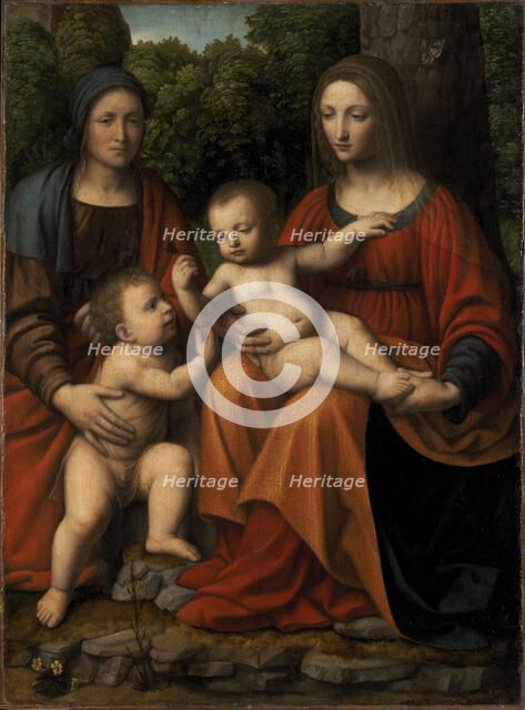 Madonna and Child with Saint Elisabeth and the Infant Saint John, 1515-1520. Creator: Luini, Bernardino (ca. 1480-1532).