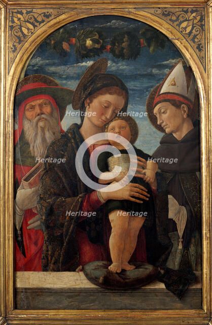 Madonna and Child with Saint Jerome and Saint Louis of Toulouse, c1455. Creator: Mantegna; Andrea (1431-1506).
