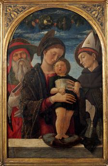 Madonna and Child with Saint Jerome and Saint Louis of Toulouse, c1455. Creator: Mantegna; Andrea (1431-1506)