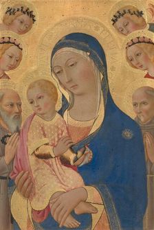 Madonna and Child with Saint Jerome, Saint Bernardino, and Angels, c. 1460/1470. Creator: Sano di Pietro