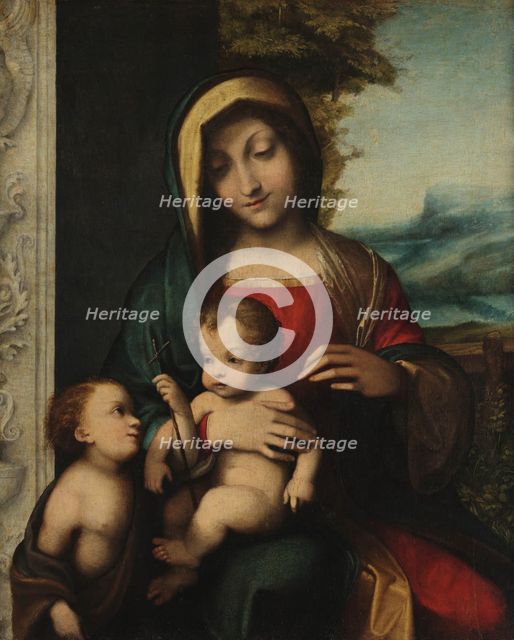 Madonna and Child with Saint John as a Boy (Madonna Bolognini), 1514-1519. Creator: Correggio (1489-1534).