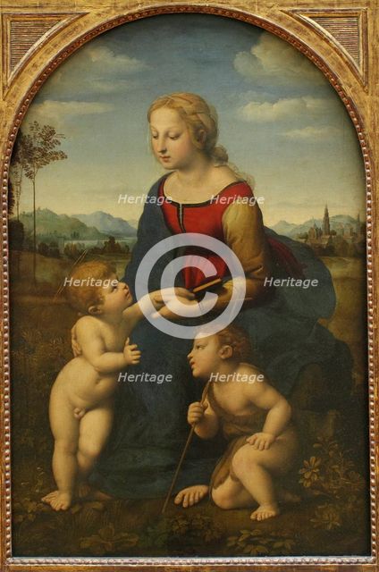 Madonna and Child with Saint John the Baptist (La belle jardinière). Artist: Raphael (1483-1520)