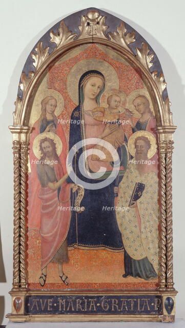Madonna and Child with Saint John the Baptist, Saint Bartholomew, Saint..., between 1300 and 1400. Creator: Unknown.