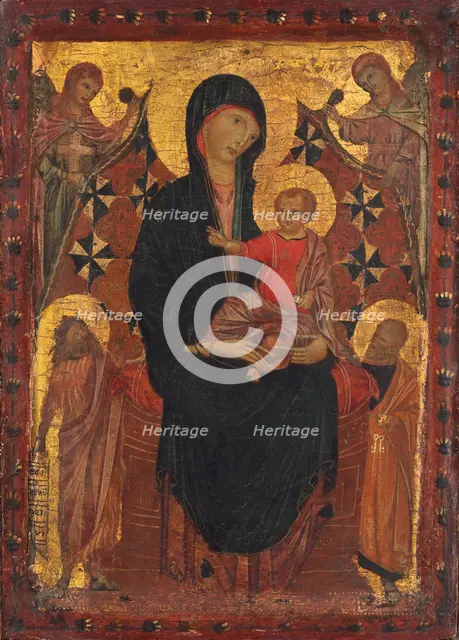 Madonna and Child with Saint John the Baptist, Saint Peter, and Two Angels, c. 1290. Creator: Unknown.