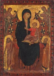 Madonna and Child with Saint John the Baptist, Saint Peter, and Two Angels, c. 1290. Creator: Unknown