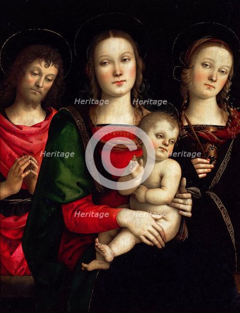 Madonna and Child with Saints Catherine of Alexandria and John the Baptist. Artist: Perugino (ca. 1450-1523)