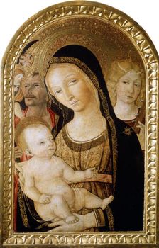 Madonna and Child with Saints Catherine and Christopher 15th century. Artist: Matteo di Giovanni