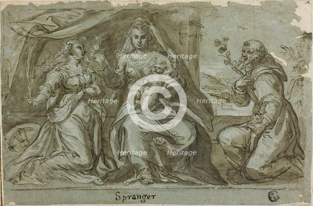 Madonna and Child with Saints Catherine and Dominic, n.d. Creator: Bartholomeus Spranger.