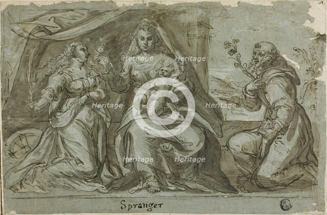 Madonna and Child with Saints Catherine and Dominic, n.d. Creator: Bartholomeus Spranger.