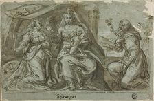 Madonna and Child with Saints Catherine and Dominic, n.d. Creator: Bartholomeus Spranger