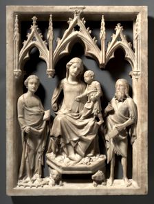 Madonna and Child with Saints Catherine and John the Baptist, c. 1340-1350. Creator: Giovanni di Agostino (Italian, c. 1310-1370)
