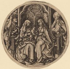 Madonna and Child with Saints Christopher and Erasmus, c. 1480. Creator: Unknown