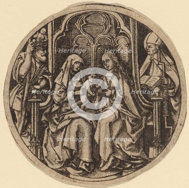 Madonna and Child with Saints Christopher and Erasmus, c. 1480. Creator: Unknown.