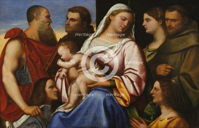 Madonna and Child with Saints and Donors. Creator: Sebastiano del Piombo.
