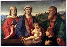 Madonna and Child with Saints and Donator c1504. Artist: Pasqualino Veneto