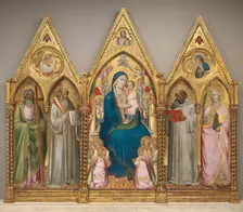 Madonna and Child with Saints Andrew, Benedict, Bernard, and Catherine..., shortly before 1387. Creator: Agnolo Gaddi