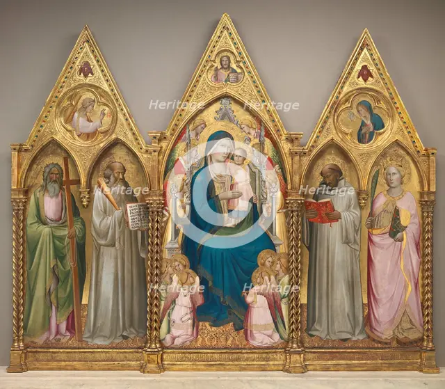 Madonna and Child with Saints Andrew, Benedict, Bernard, and Catherine..., shortly before 1387. Creator: Agnolo Gaddi.