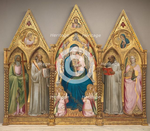 Madonna and Child with Saints Andrew, Benedict, Bernard, and Catherine..., shortly before 1387. Creator: Agnolo Gaddi.