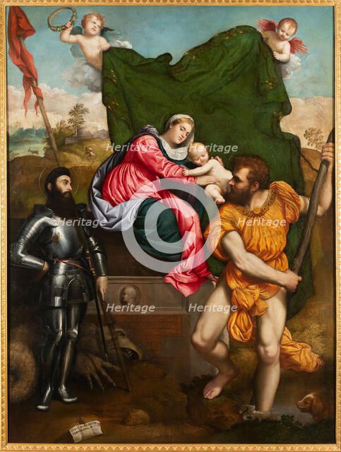Madonna and Child with Saints George and Christopher, 1526-1527. Creator: Bordone, Paris (1500-1571).