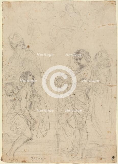 Madonna and Child with Saints Gimignano, John the Baptist, George and Peter Martyr. Creator: Guercino.