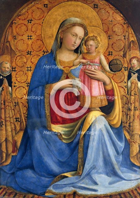 Madonna and Child with Saints Dominic and Peter Martyr (Madonna dell' Umilitá), ca. 1433. Artist: Angelico, Fra Giovanni, da Fiesole (ca. 1400-1455)