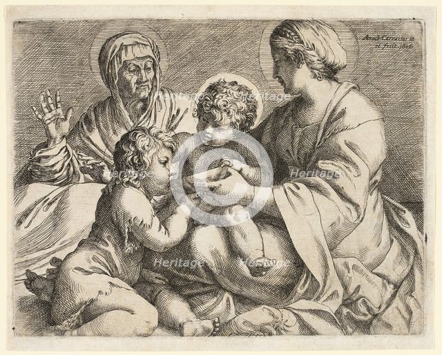 Madonna and Child with Saints Elizabeth and John the Baptist, 1606. Creator: Annibale Carracci.