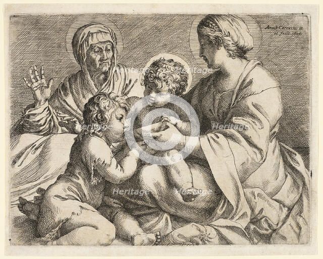 Madonna and Child with Saints Elizabeth and John the Baptist, 1606. Creator: Annibale Carracci.