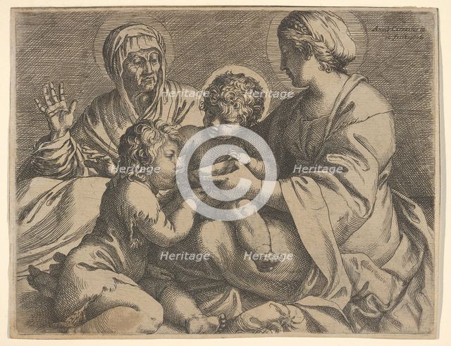Madonna and Child with Saints Elizabeth and John the Baptist (Madonna della Scodella), the..., 1606. Creator: Annibale Carracci.