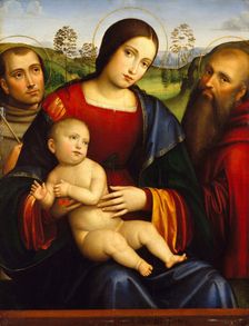 Madonna and Child with Saints Francis and Jerome, ca. 1512-15. Creator: Francesco Francia