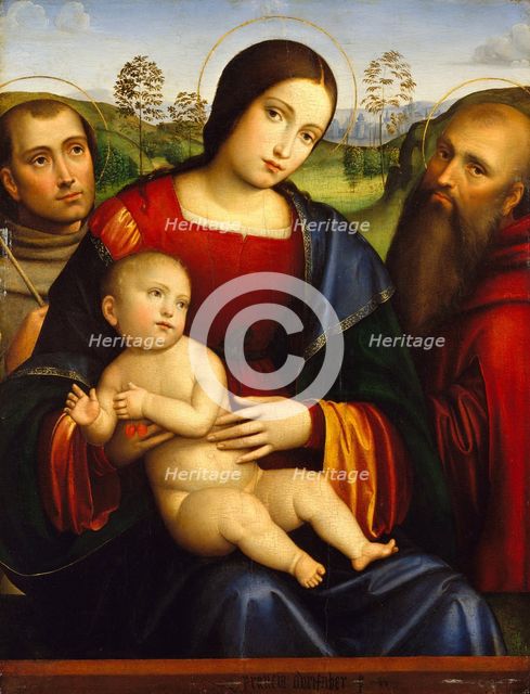 Madonna and Child with Saints Francis and Jerome, ca. 1512-15. Creator: Francesco Francia.