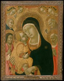 Madonna and Child with Saints John the Baptist, Jerome, Peter Martyr..., ca. 1425-before ca. 1467. Creator: Sano di Pietro