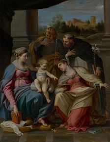 Madonna and Child with Saints Lucy, Dominic, and Louis of France, about 1596-1598. Creator: Annibale Carracci
