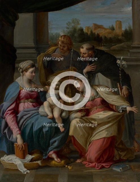 Madonna and Child with Saints Lucy, Dominic, and Louis of France, about 1596-1598. Creator: Annibale Carracci.