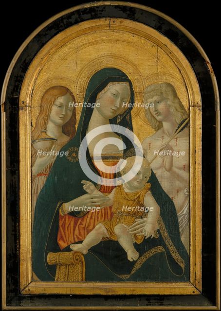 Madonna and Child with Saints Mary Magdalen and Sebastian..., 19th-early 20th cent. Creator: Icilio Federico Joni.