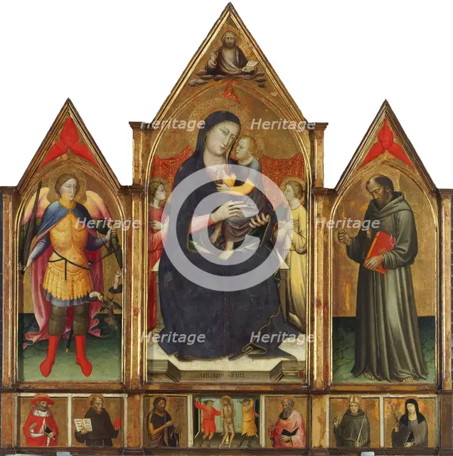 Madonna and Child with Saints Michael and Francis, c1400. Creator: Mariotto di Nardo (active 1394-1424).