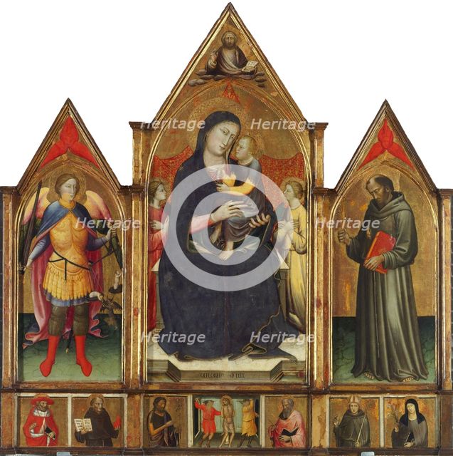 Madonna and Child with Saints Michael and Francis, c1400. Creator: Mariotto di Nardo (active 1394-1424).