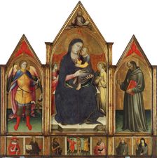 Madonna and Child with Saints Michael and Francis, c1400. Creator: Mariotto di Nardo (active 1394-1424)