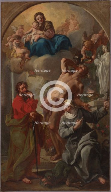 Madonna and Child with Saints Sebastian, Paul and Martha (Acceptance of Saint..., early 18th century Creator: Francesco Solimena.