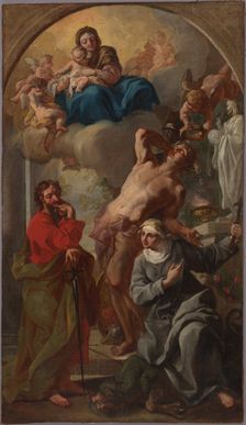 Madonna and Child with Saints Sebastian, Paul and Martha (Acceptance of Saint..., early 18th century Creator: Francesco Solimena