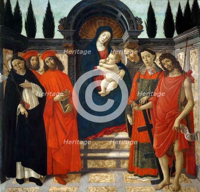 Madonna and Child with Saints (Pala del Trebbio), c. 1490-1499. Creator: Botticelli, Sandro (1445-1510).