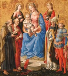 Madonna and Child with Six Saints, late 1440s. Creator: Pesello Peselli